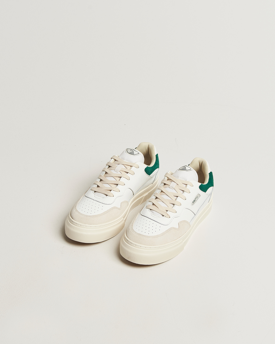 Heren | Sneakers | Stepney Workers Club | Pearl Leather/Suede Mix Sneaker White Green