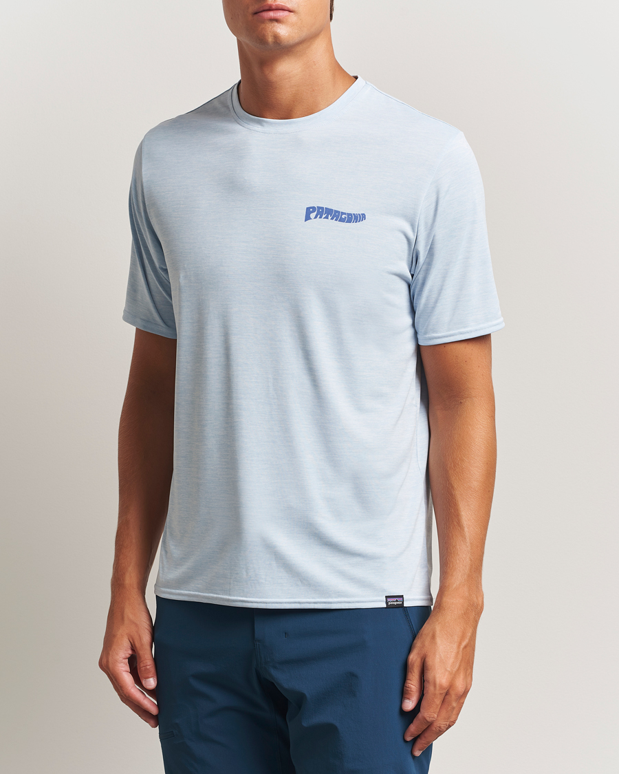 Heren | T-shirts | Patagonia | Cap Cool Daily Graphic T-Shirt Fleck Blue