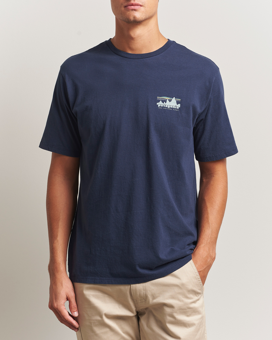 Heren | T-shirts | Patagonia | 73 Skyline Organic T-Shirt New Navy