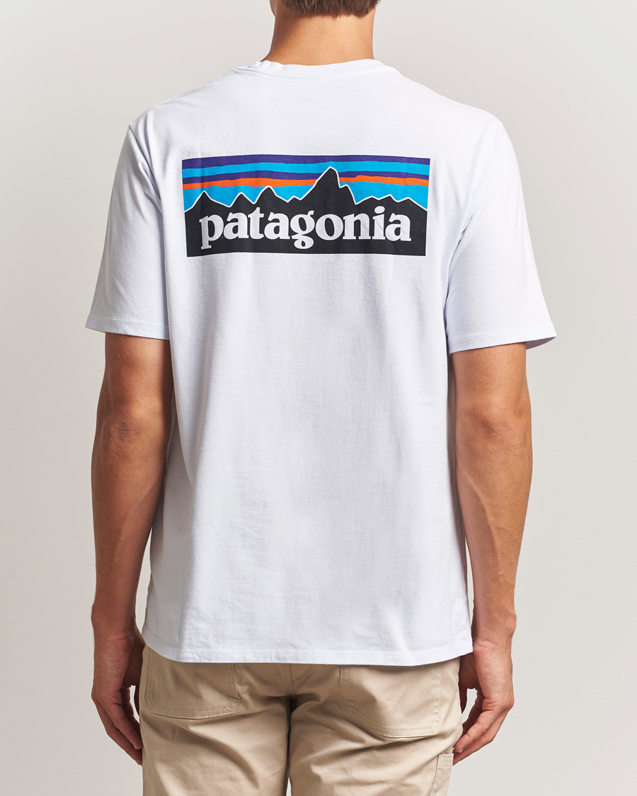 Heren | T-shirts | Patagonia | P-6 Logo T-Shirt White