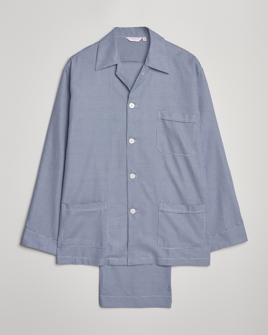 Heren | Pyjama's en gewaden | Derek Rose | Checked Cotton Pyjama Set Navy