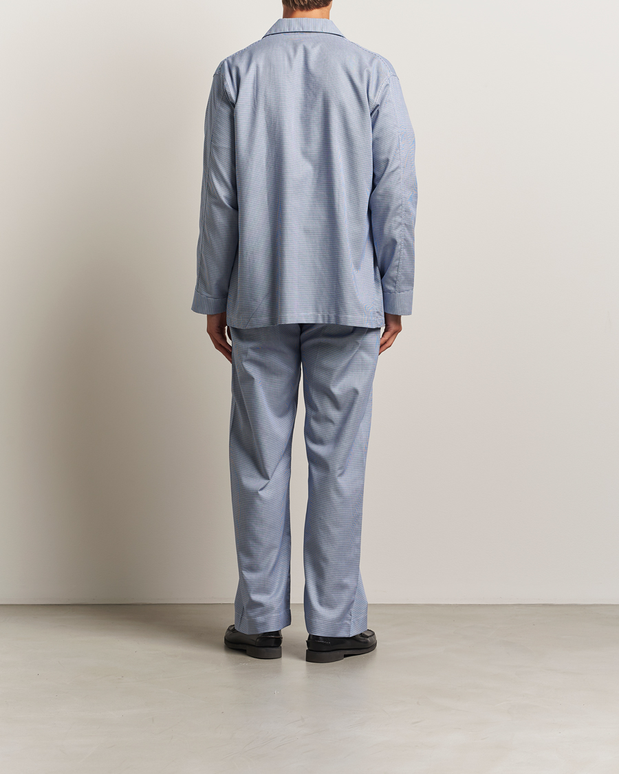 Heren | Pyjama's en gewaden | Derek Rose | Checked Cotton Pyjama Set Navy