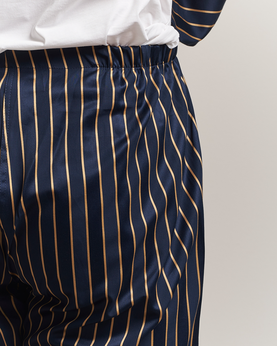 Heren | Pyjama's en gewaden | Derek Rose | Striped Cotton Pyjama Set Navy