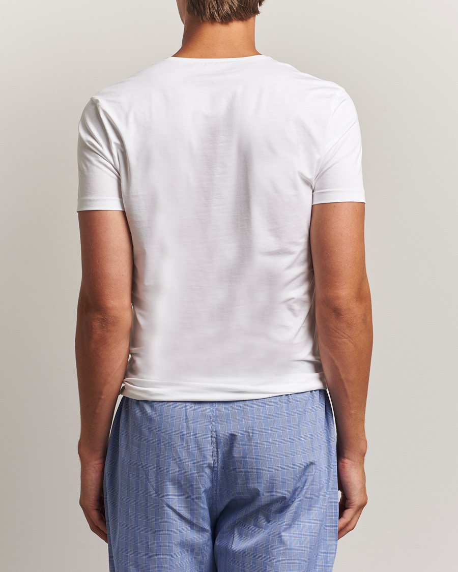Heren | T-shirts | Derek Rose | Pima Cotton V-Neck T-Shirt White