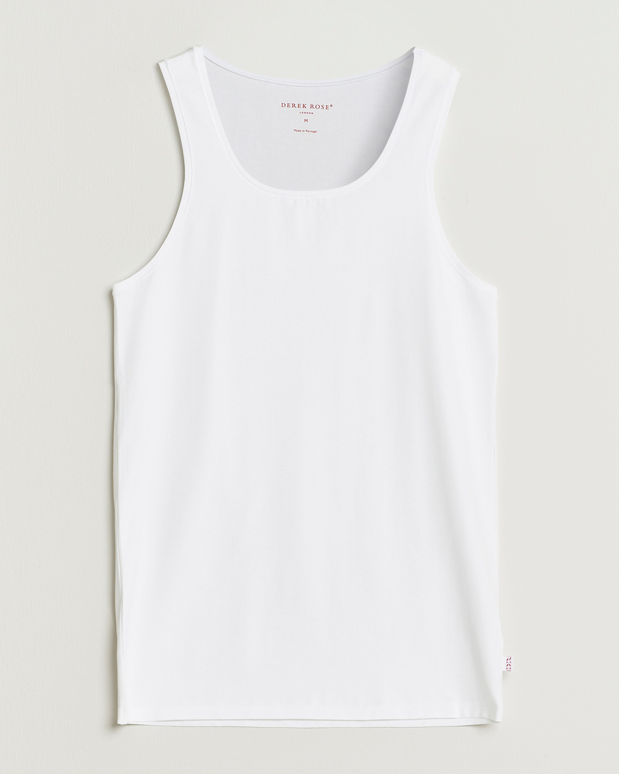 Heren | T-shirts | Derek Rose | Pima Cotton Tank Top White