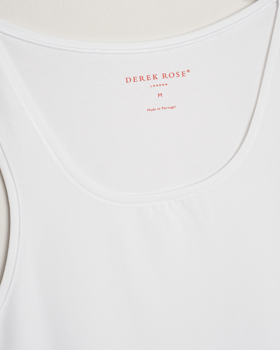 Heren | T-shirts | Derek Rose | Pima Cotton Tank Top White
