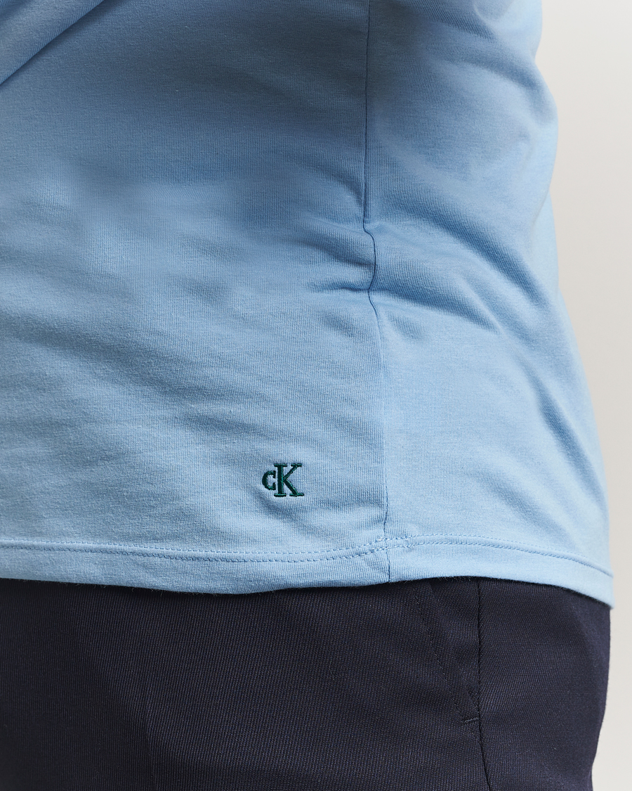 Heren | T-shirts | Calvin Klein | 3-Pack Cotton Stretch Crew Neck T-Shirt Black/Green/Blue