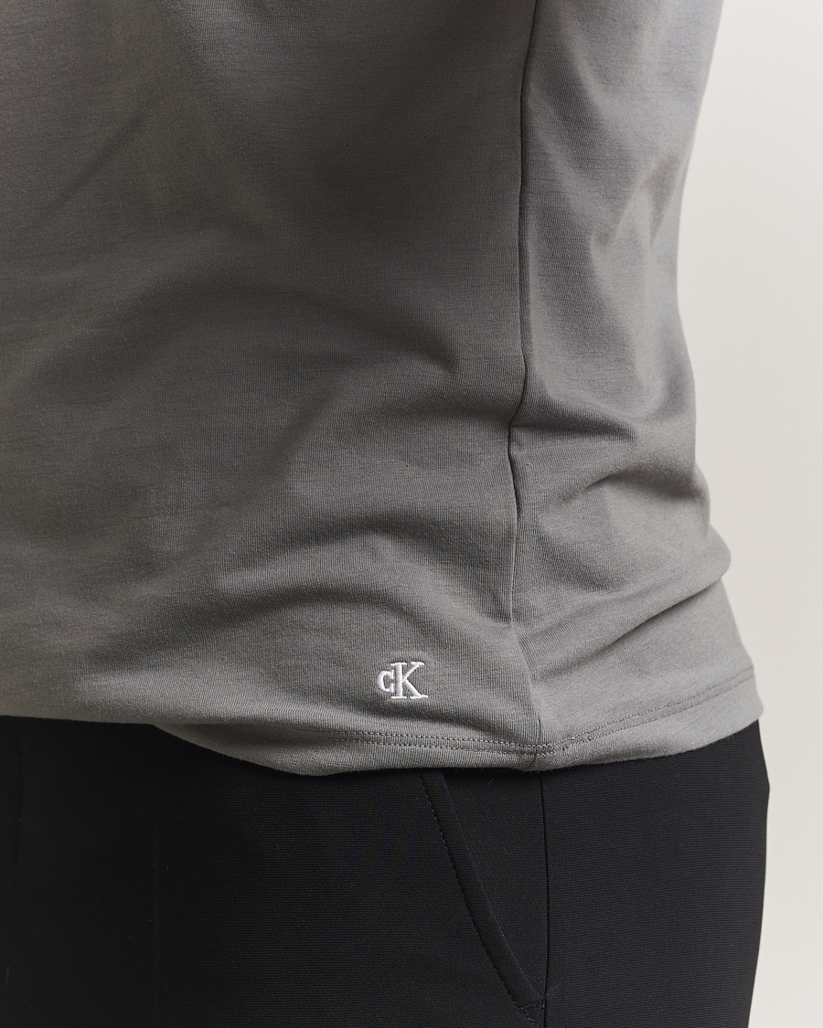 Heren | T-shirts | Calvin Klein | 3-Pack Cotton Stretch Crew Neck T-Shirt Grey/White/Blue