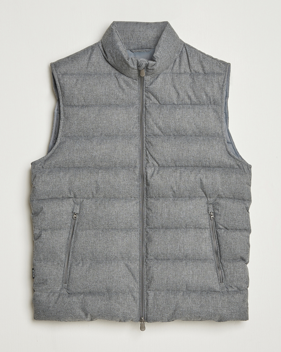 Heren | Gilets | Save The Duck | Italo Padded Flannel Vest Mid Grey Melange