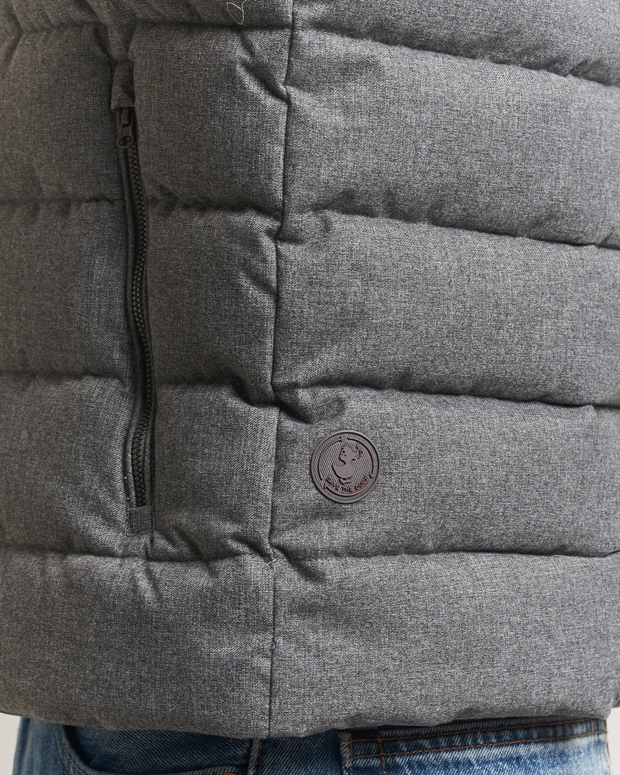 Heren | Gilets | Save The Duck | Italo Padded Flannel Vest Mid Grey Melange