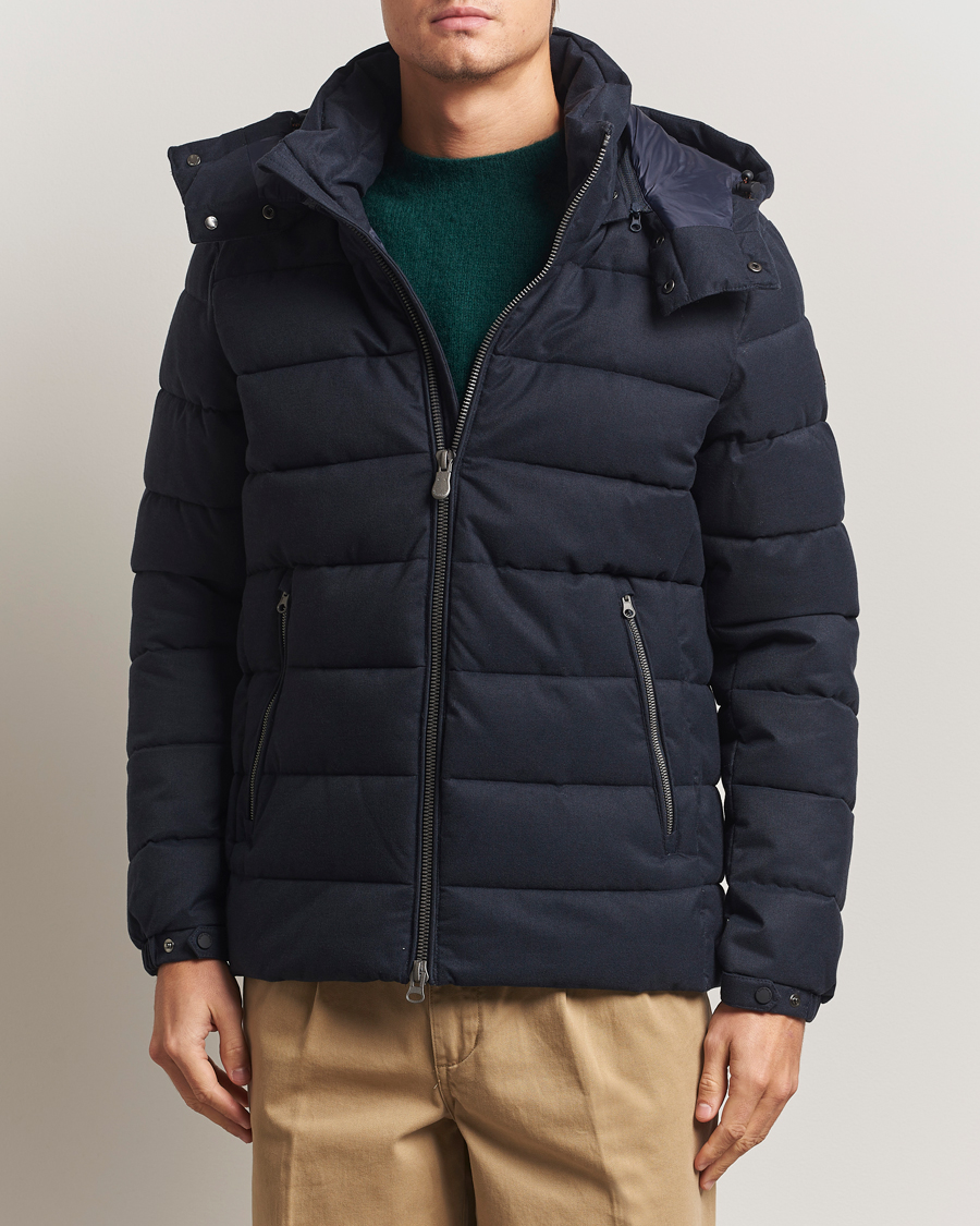 Heren | Jassen | Save The Duck | Constantin Padded Flannel Jacket Navy Blue Melange