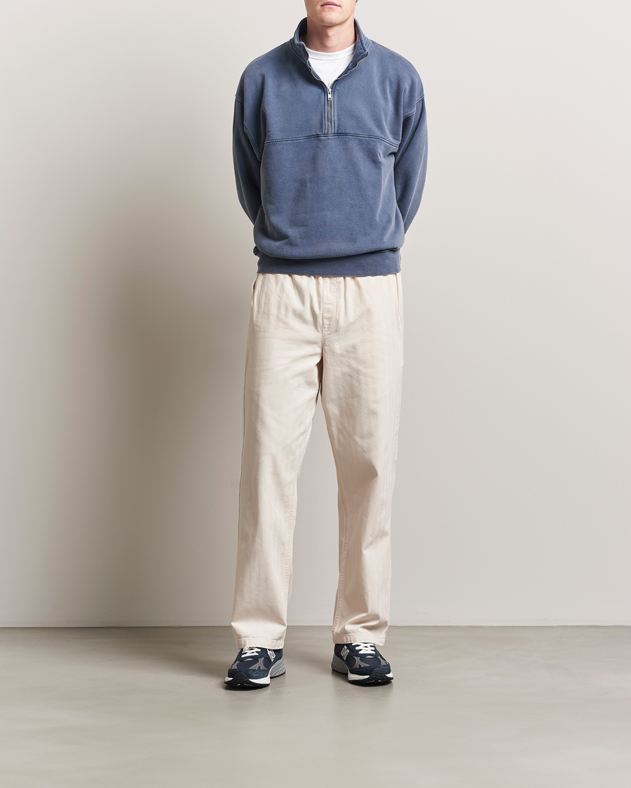 Heren | Truien | Colorful Standard | Classic Organic Half-Zip Neptune Blue