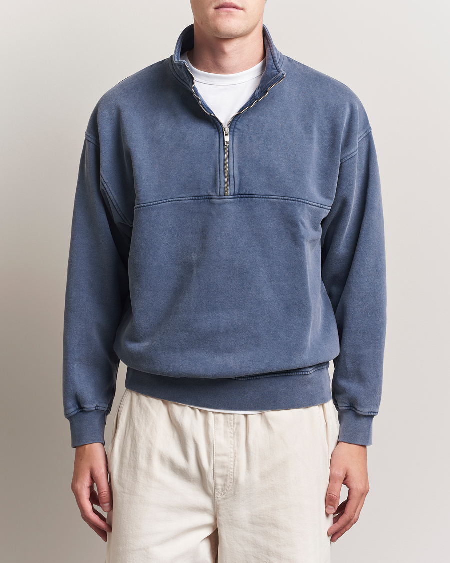 Heren | Truien | Colorful Standard | Classic Organic Half-Zip Neptune Blue