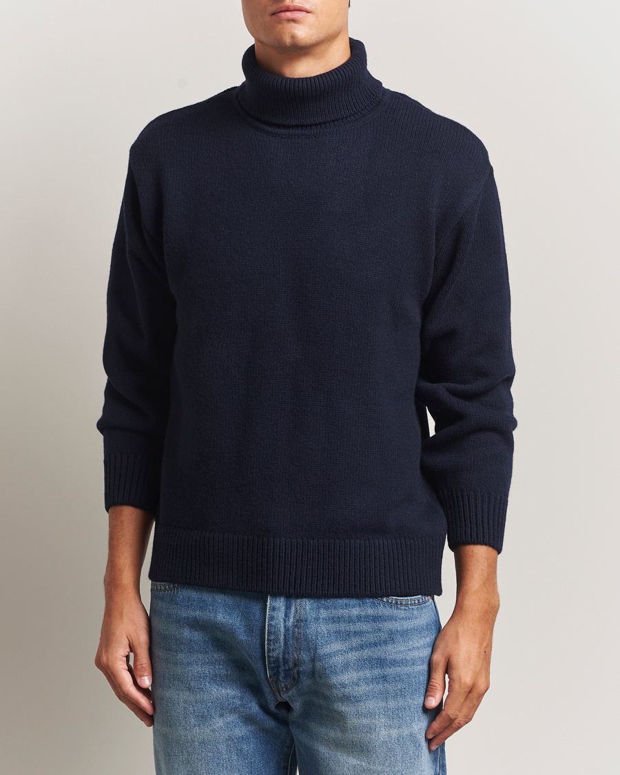 Heren | Truien | Colorful Standard | Merino Wool Turtleneck Navy Blue