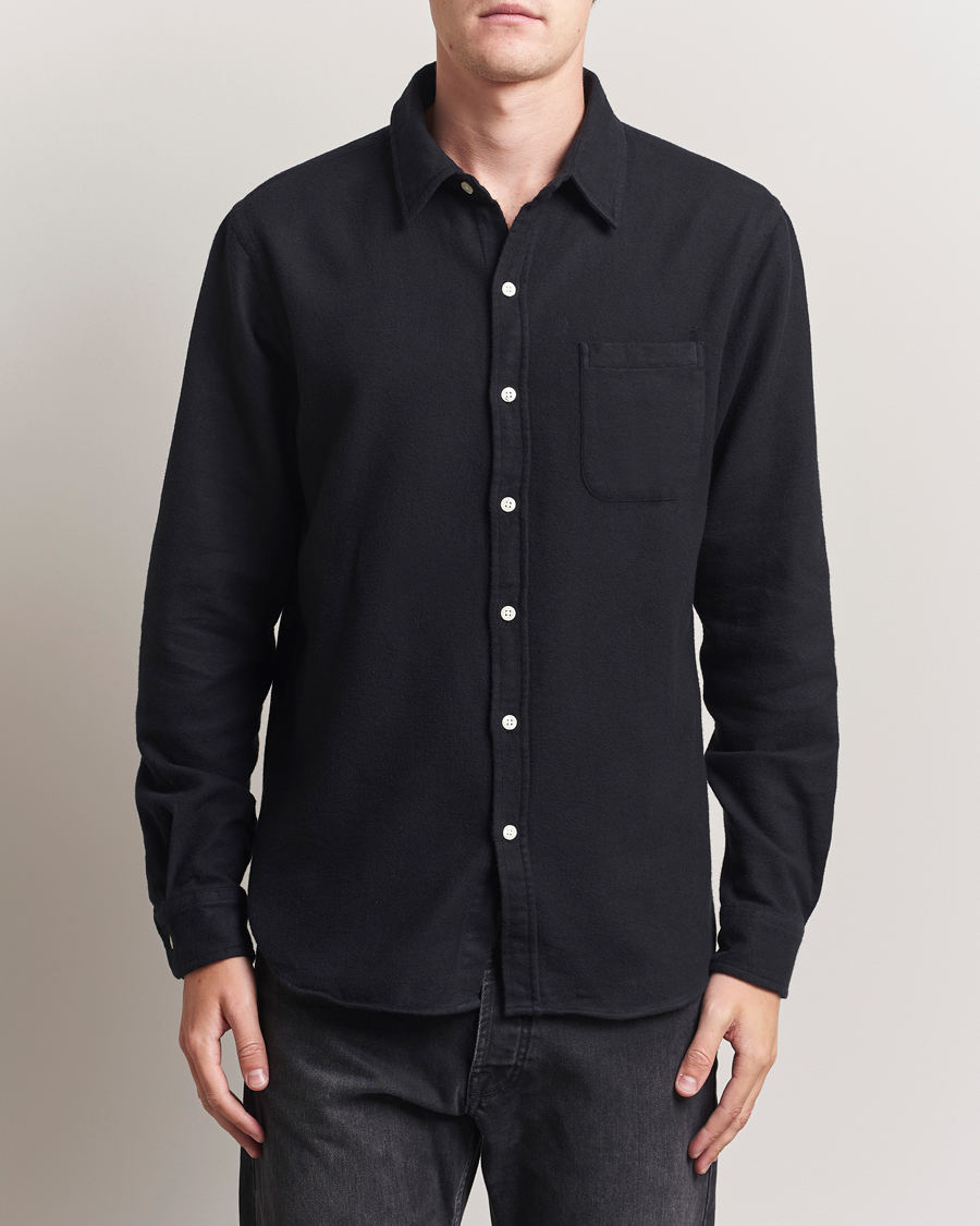 Heren | Overhemden | Colorful Standard | Organic Flannel Shirt Deep Black
