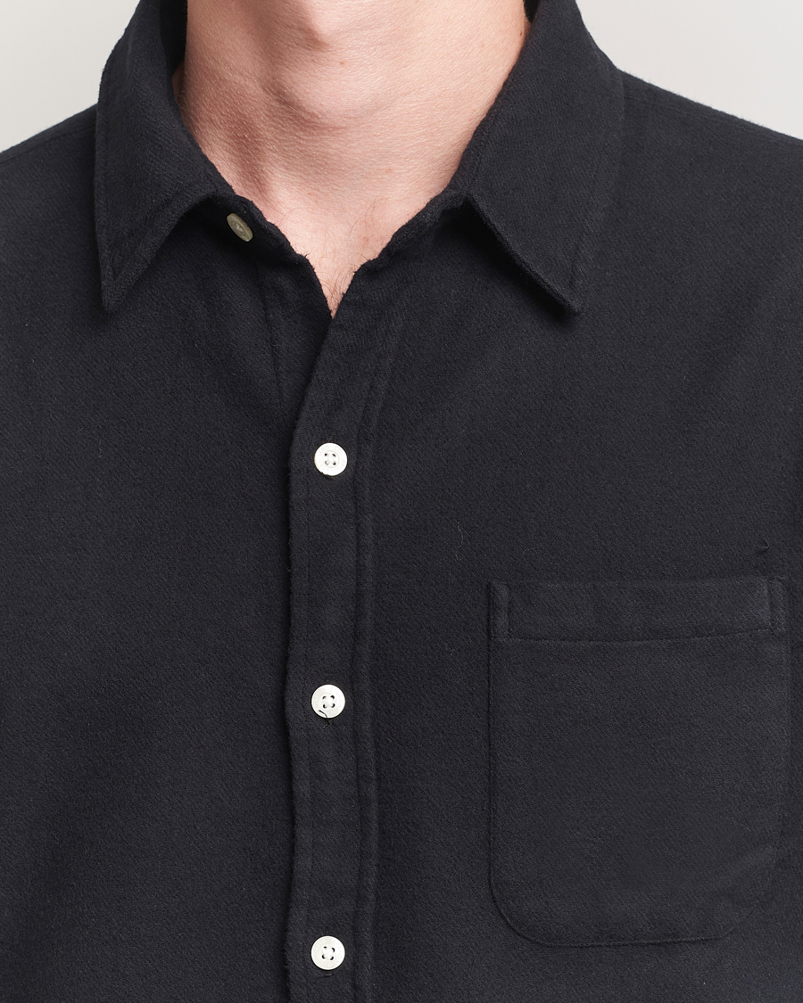 Heren | Overhemden | Colorful Standard | Organic Flannel Shirt Deep Black