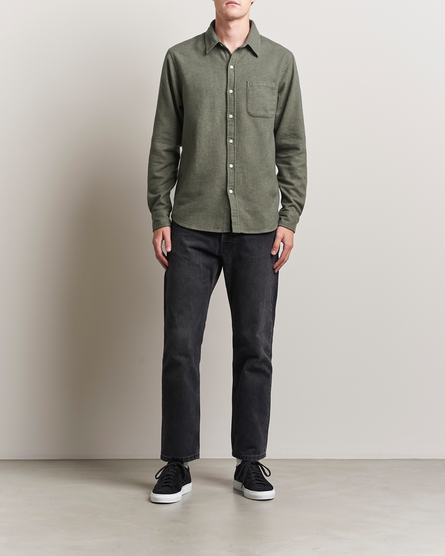 Heren | Overhemden | Colorful Standard | Organic Flannel Shirt Dusty Olive