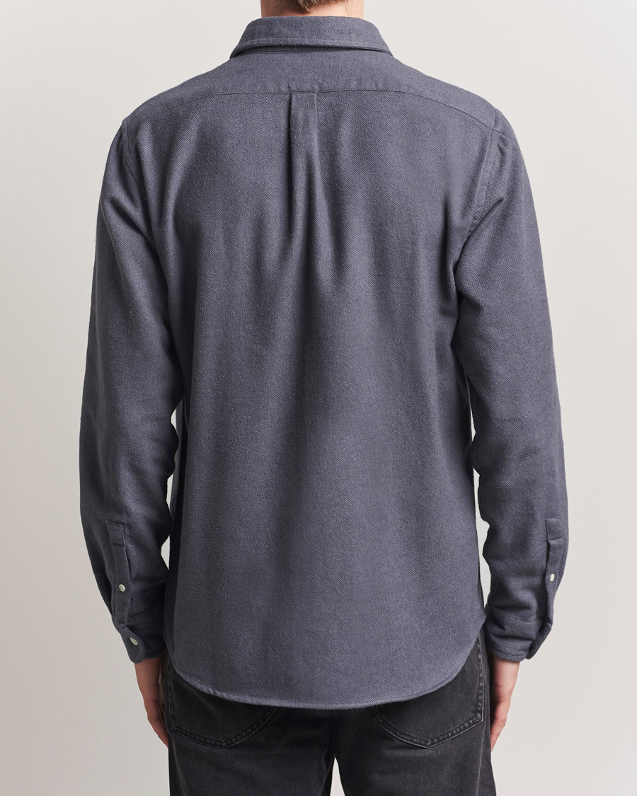 Heren | Overhemden | Colorful Standard | Organic Flannel Shirt Lava Grey