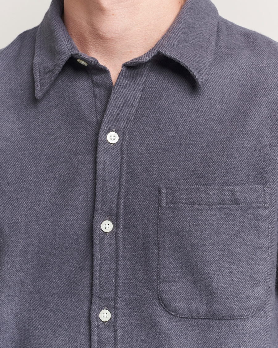 Heren | Overhemden | Colorful Standard | Organic Flannel Shirt Lava Grey