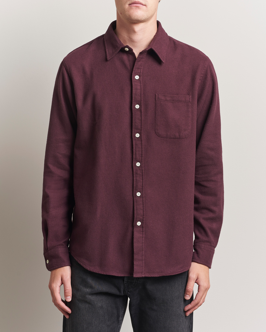 Heren | Overhemden | Colorful Standard | Organic Flannel Shirt Oxblood Red