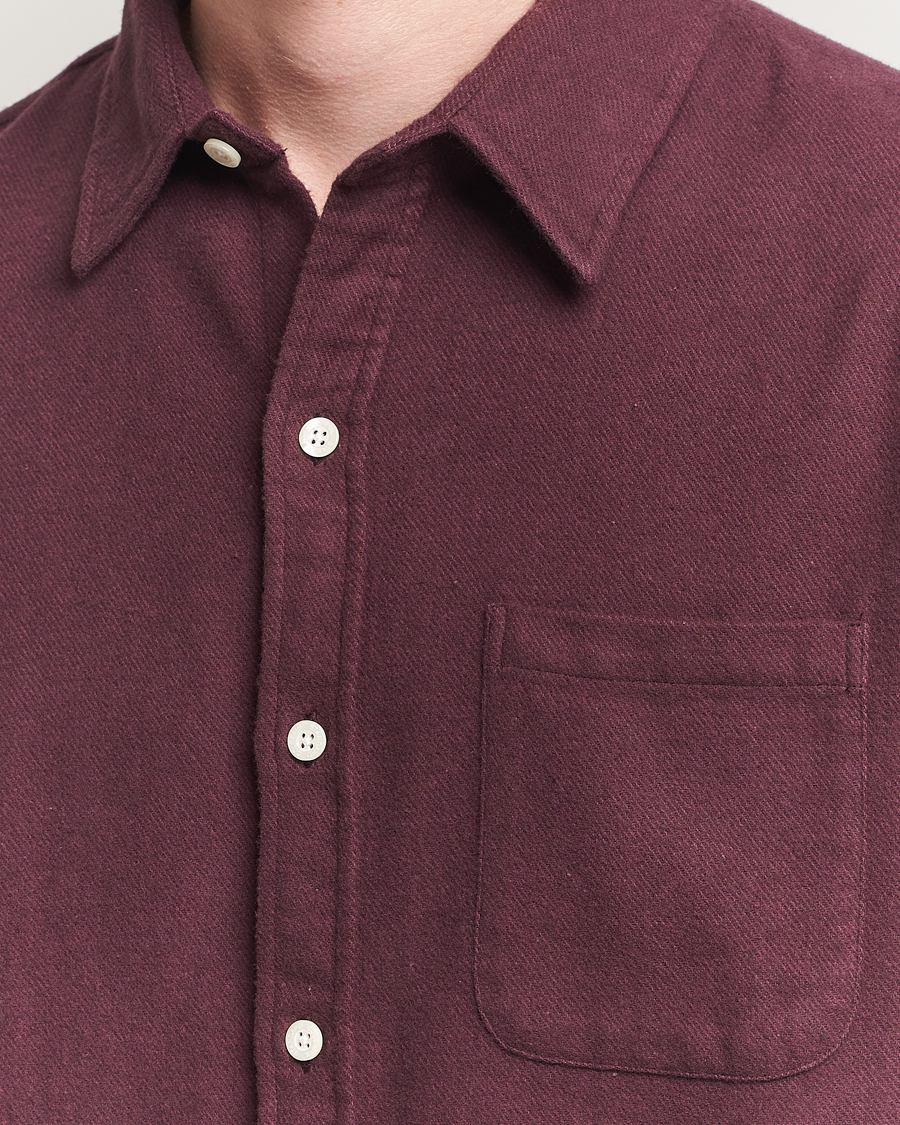 Heren | Overhemden | Colorful Standard | Organic Flannel Shirt Oxblood Red
