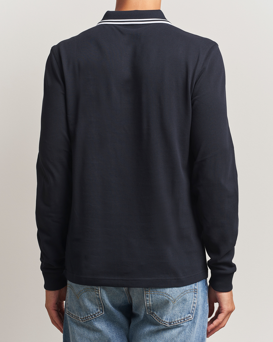 Heren | Polo's | Fred Perry | Twin Tipped Long Sleeve Polo Shirt Navy