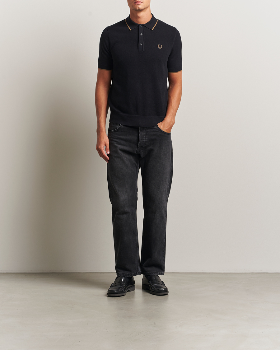 Heren | Polo's | Fred Perry | Pique Knitted Tipped Polo Black