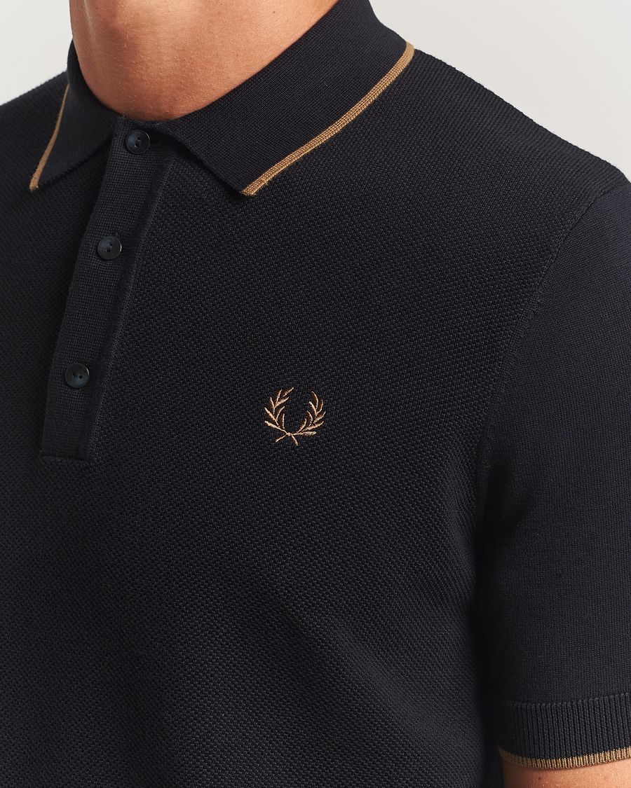Heren | Polo's | Fred Perry | Pique Knitted Tipped Polo Black