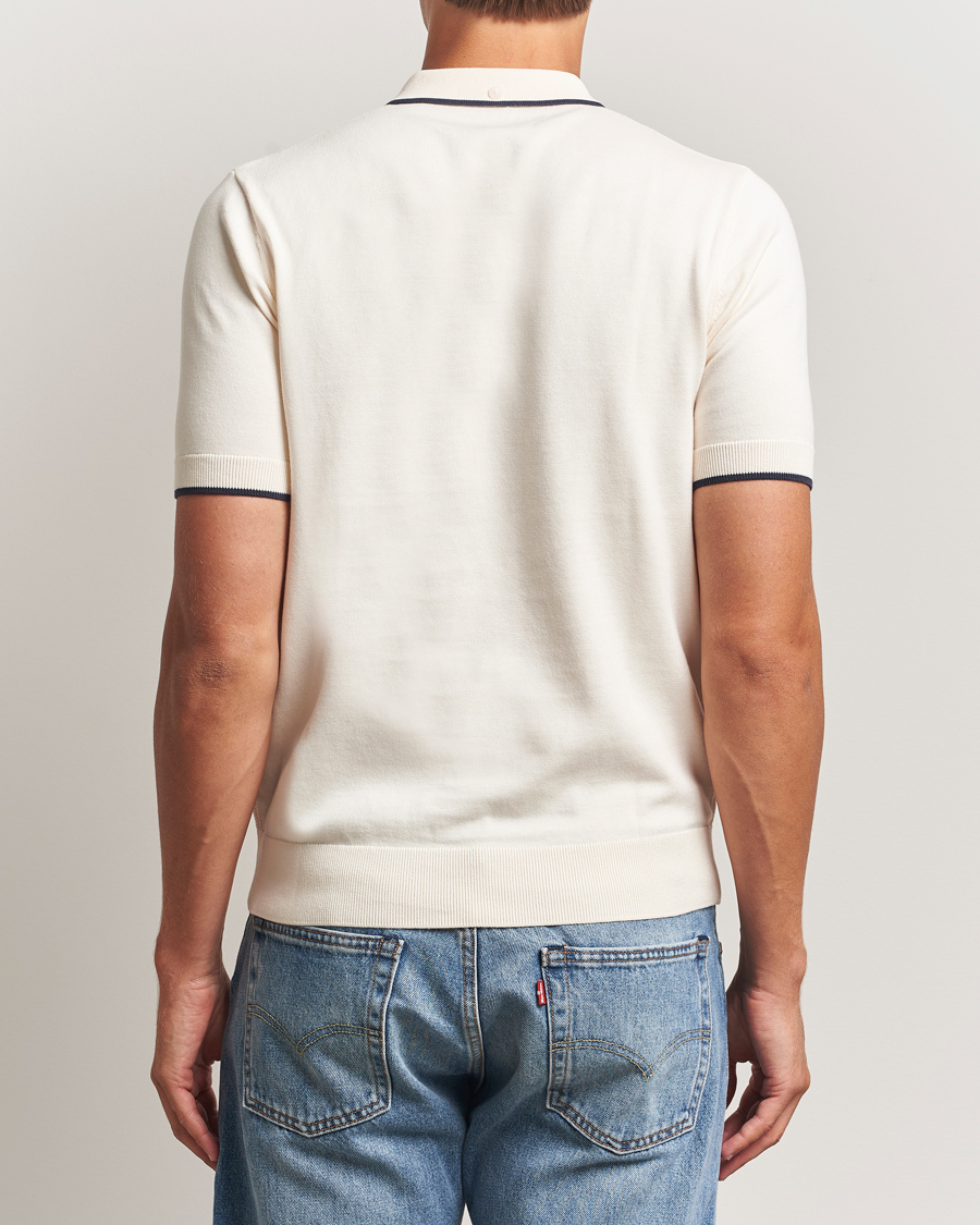 Heren | Polo's | Fred Perry | Pique Knitted Tipped Polo Ecru