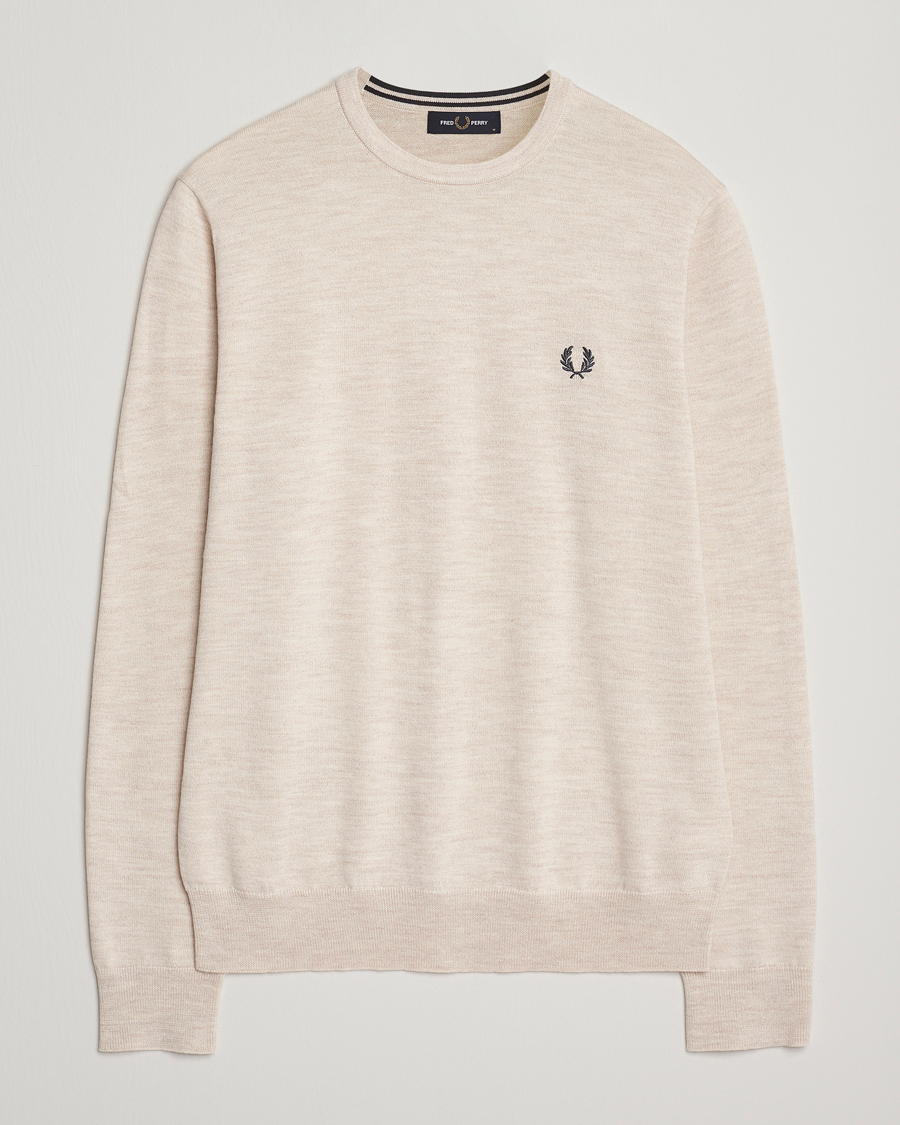 Heren | Truien | Fred Perry | Classic Crew Neck Jumper Porrigde Marl