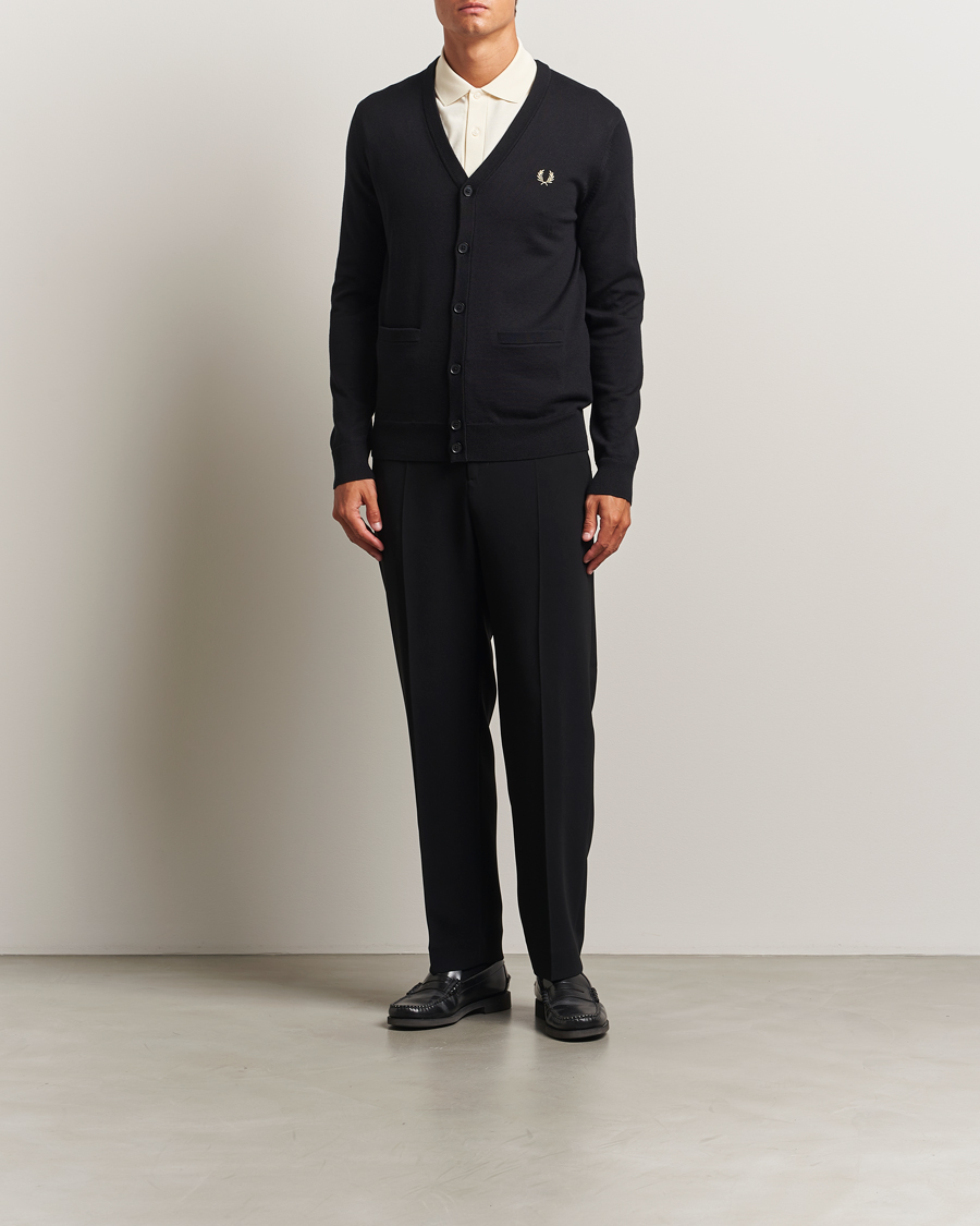 Heren | Truien | Fred Perry | Classic Cardigan Black