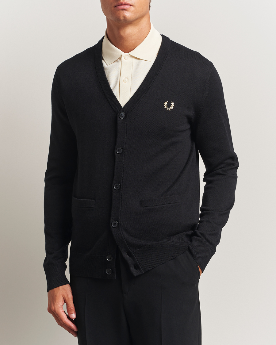 Heren | Truien | Fred Perry | Classic Cardigan Black