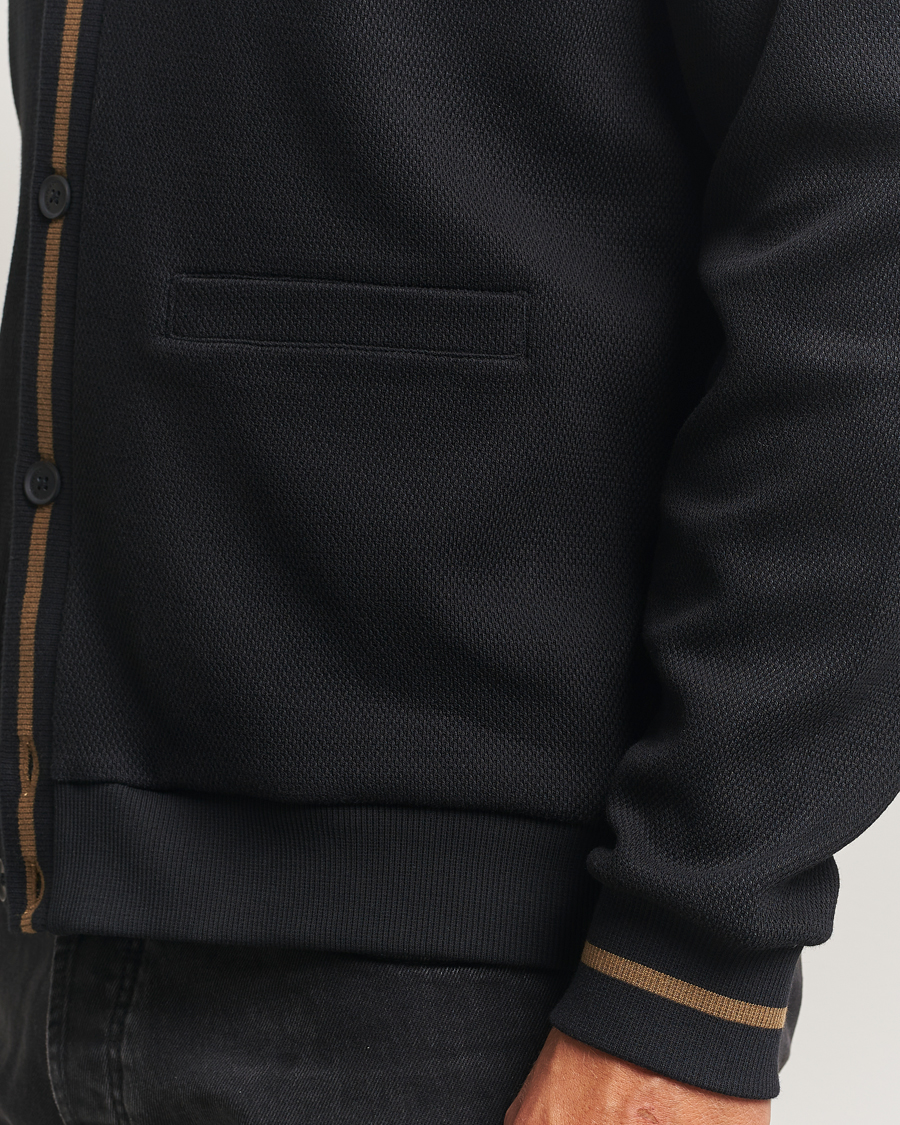 Heren | Truien | Fred Perry | Tipped Pique Textured Cardigan Black