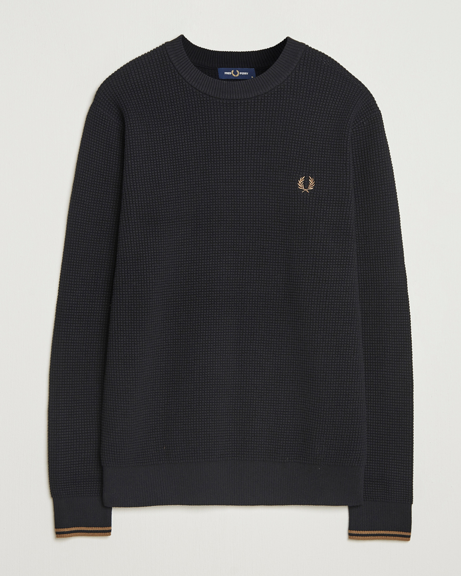 Heren | Truien | Fred Perry | Waffle Stitch Jumper Black