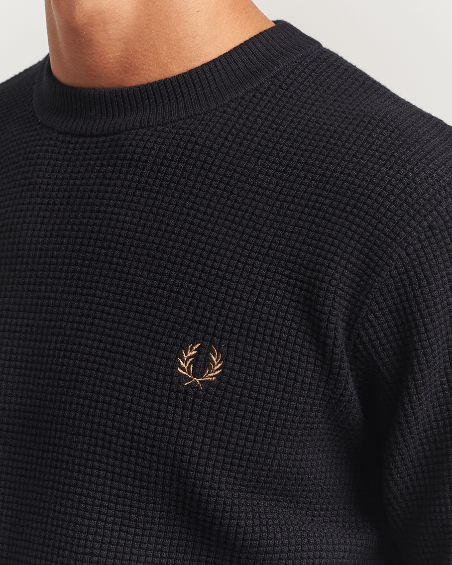 Heren | Truien | Fred Perry | Waffle Stitch Jumper Black