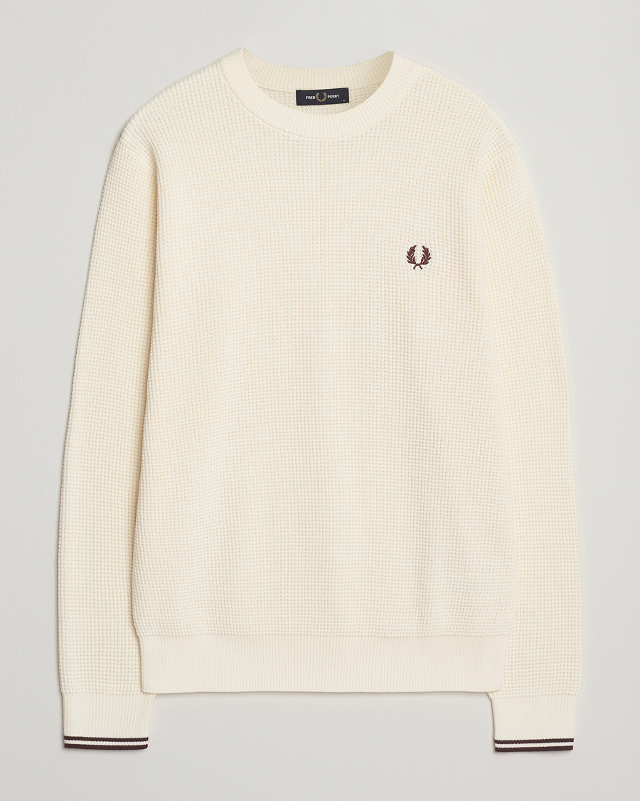 Heren | Truien | Fred Perry | Waffle Stitch Jumper Ecru