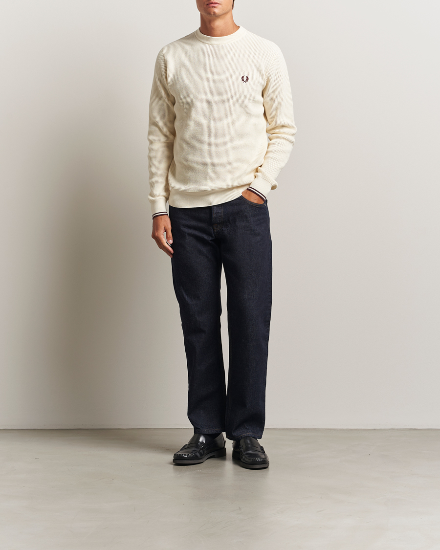 Heren | Truien | Fred Perry | Waffle Stitch Jumper Ecru