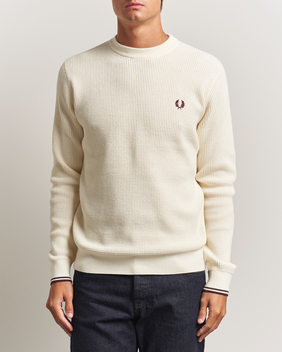 Heren | Truien | Fred Perry | Waffle Stitch Jumper Ecru