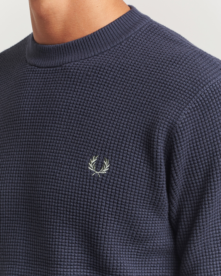 Heren | Truien | Fred Perry | Waffle Stitch Jumper Dark Airforce