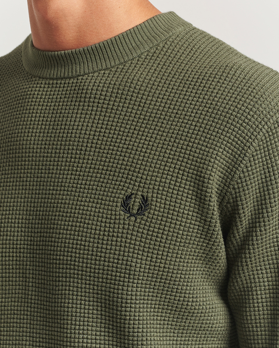 Heren | Truien | Fred Perry | Waffle Stitch Jumper Laurel Green