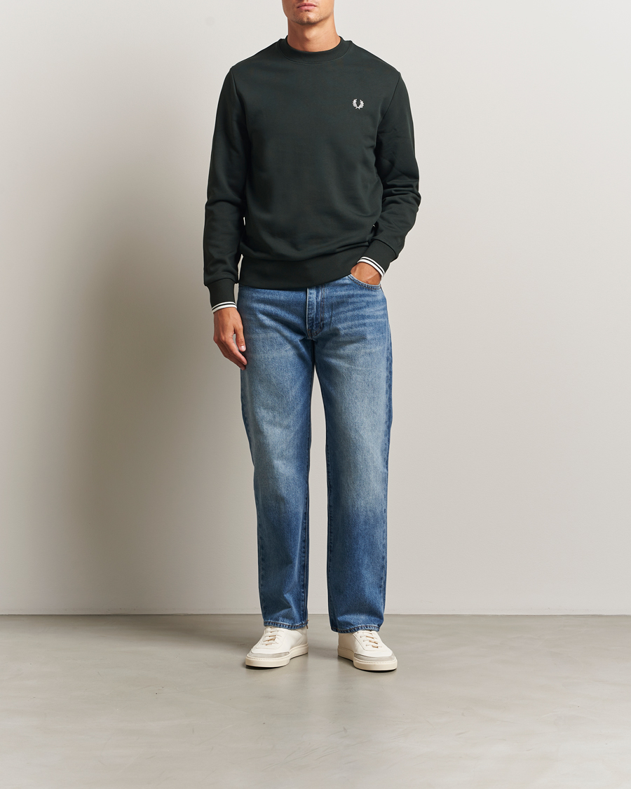 Heren | Truien | Fred Perry | Crew Neck Sweatshirt Night Green