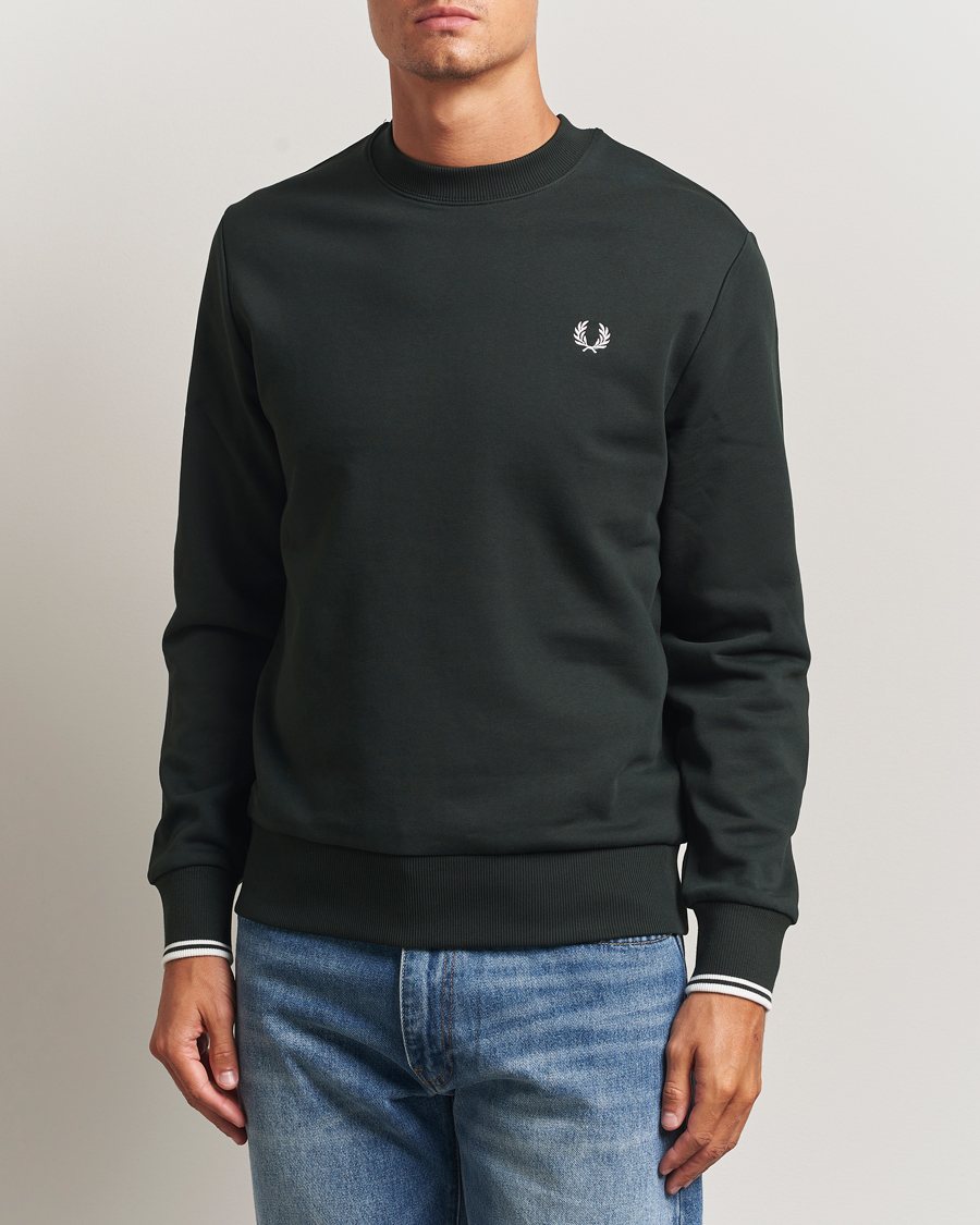 Heren | Truien | Fred Perry | Crew Neck Sweatshirt Night Green
