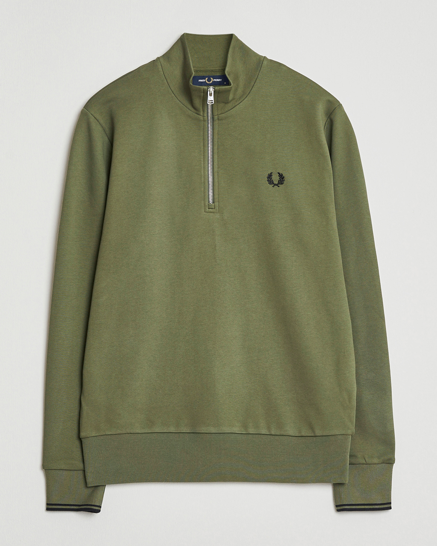 Heren | Truien | Fred Perry | Half Zip Sweatshirt Night Green