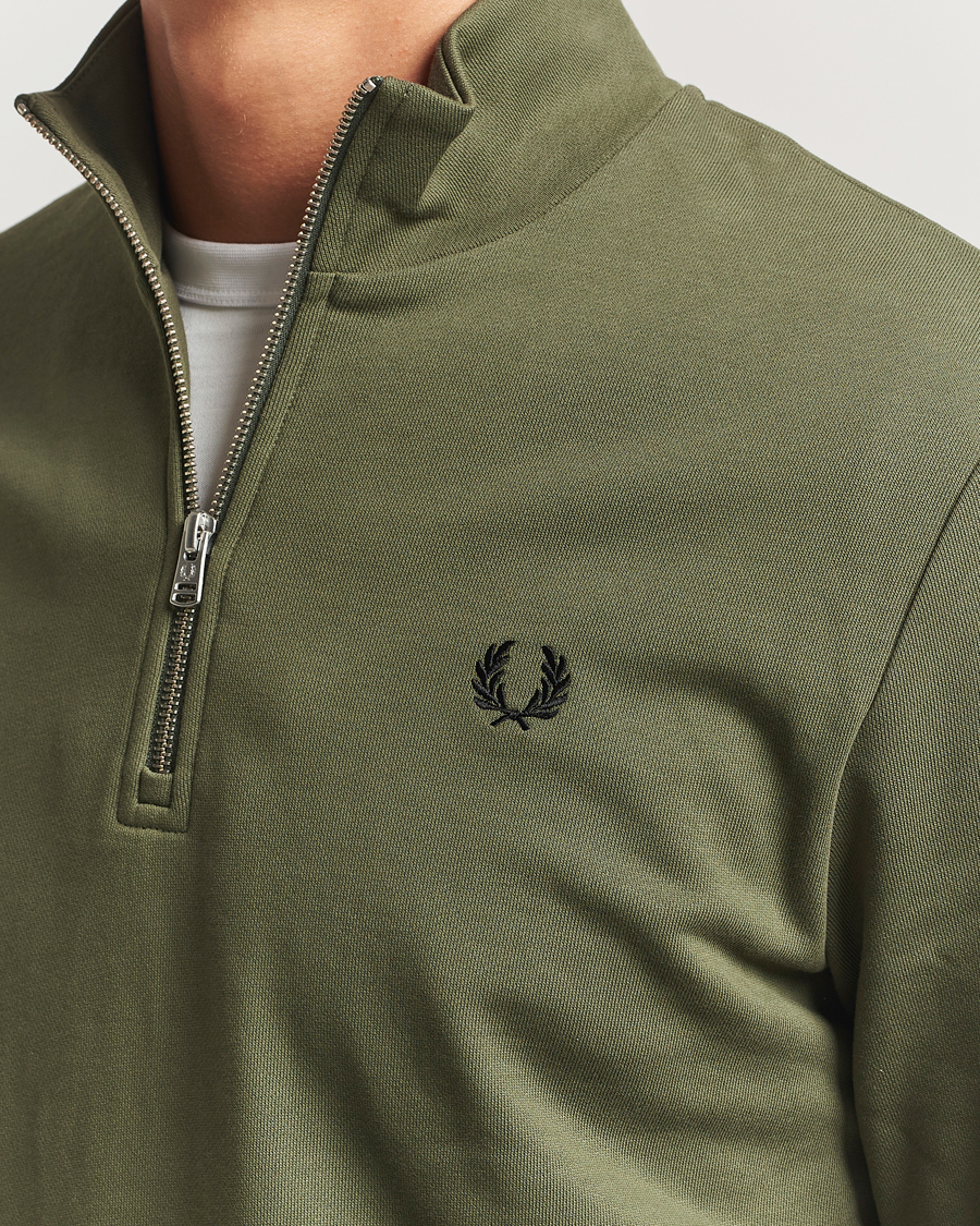 Heren | Truien | Fred Perry | Half Zip Sweatshirt Night Green