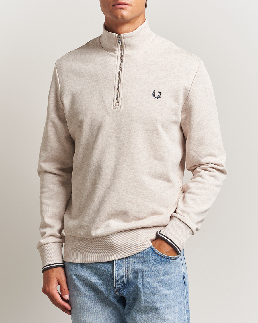 Heren | Truien | Fred Perry | Half Zip Sweatshirt Porrigde Marl