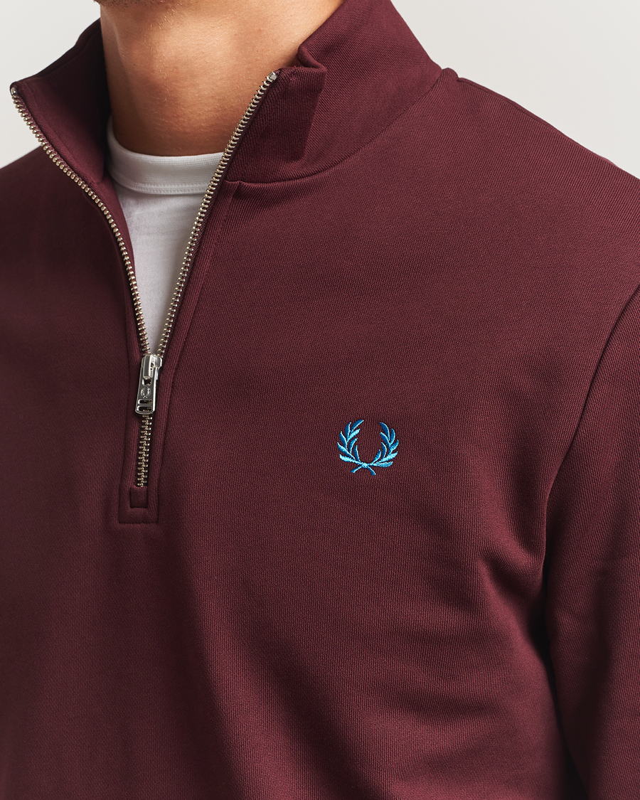 Heren | Truien | Fred Perry | Half Zip Sweatshirt Oxblood