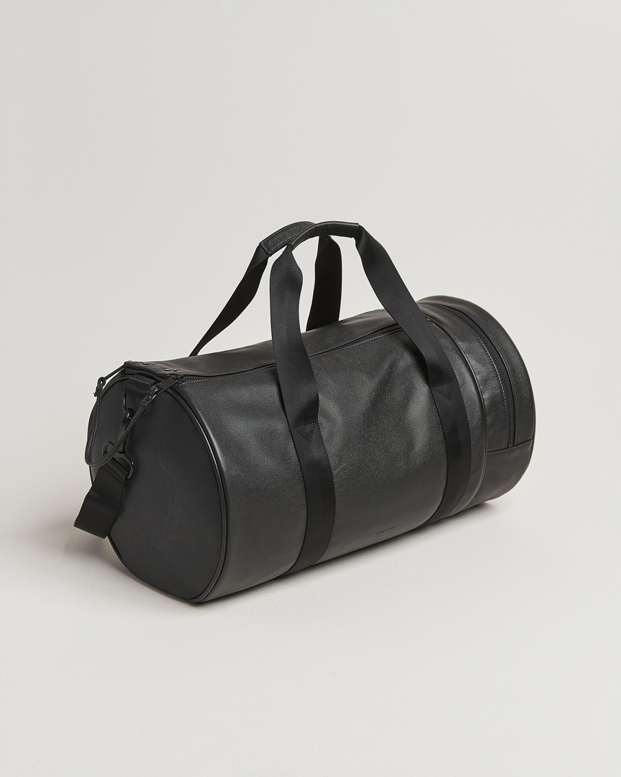 Heren | Tassen | Fred Perry | Scotch Grain Leather Barrel Bag Black