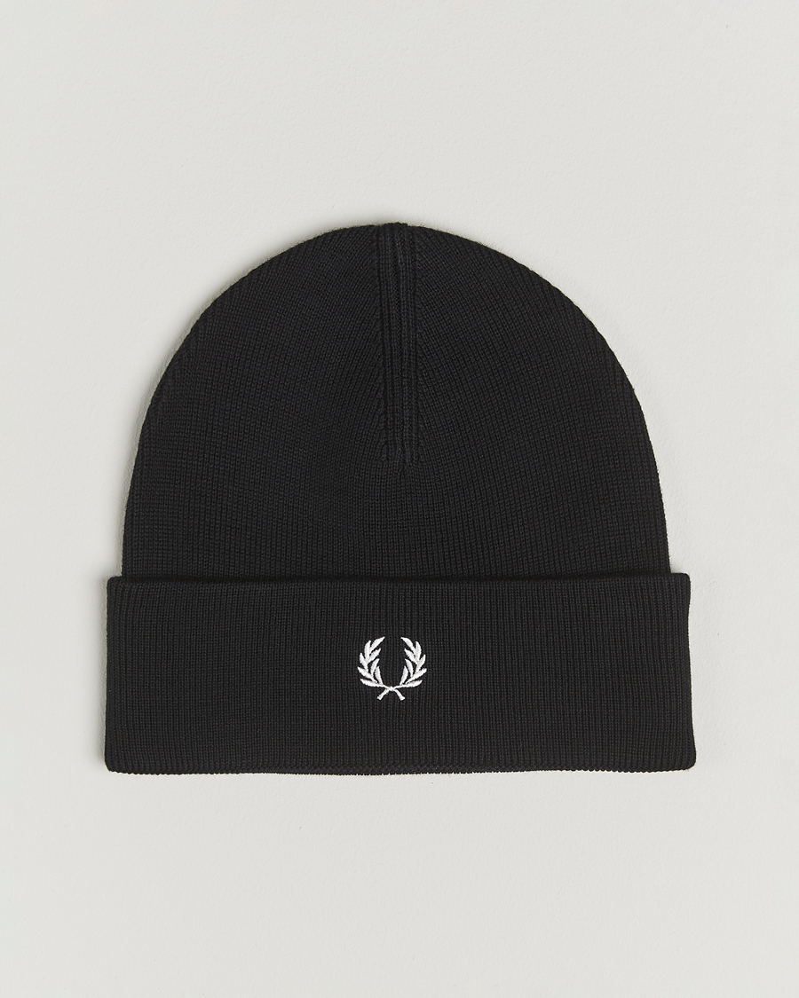 Heren | Mutsen | Fred Perry | Merino Wool Beanie Black