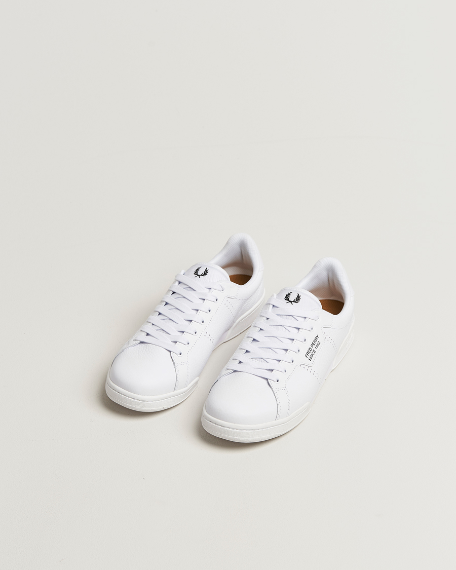 Heren | Sneakers | Fred Perry | B722 Textured Leather Sneaker White