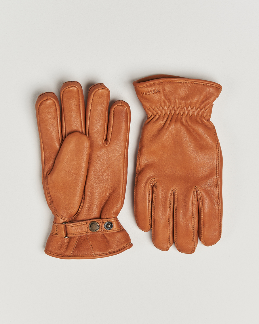 Heren | Handschoenen | Hestra | Burensvik Deerskin Wool Pile Glove Cognac